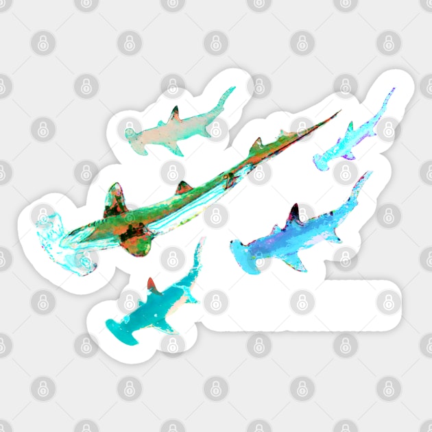 Mano Kihikihi - Hammerhead Shark - Hawaiian Fish Sticker by Organicgal Graphics